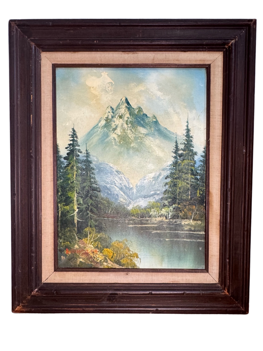 Still Mountains – Vintage Mid-Century Framed Oil Painting by B. Armstrong